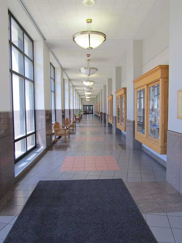 A long hall in St. Francis Hospital